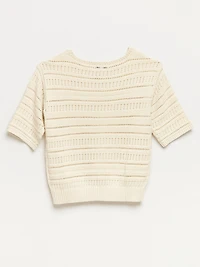 Petite Crochet Pullover Sweater