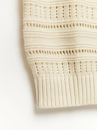 Petite Crochet Pullover Sweater