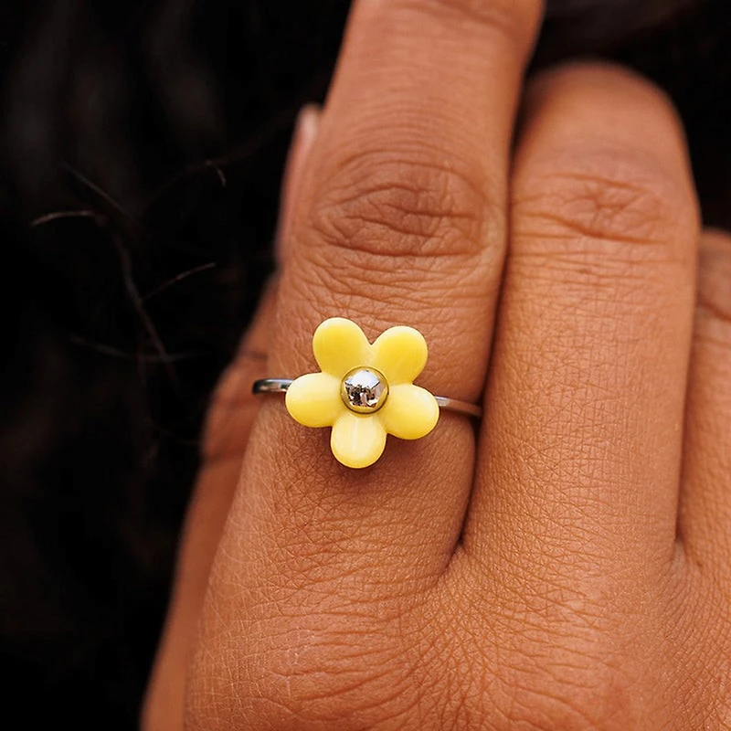 Solstice Enamel Flower Ring
