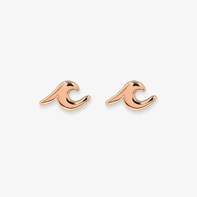 Wave Stud Earrings Rose Gold
