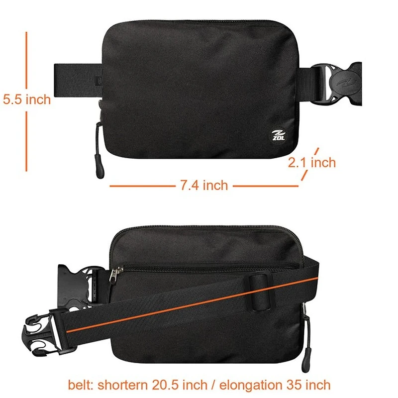 Square Waist Bag Black