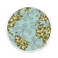 3" HIBISCUS GLOBE VINYL STICKE