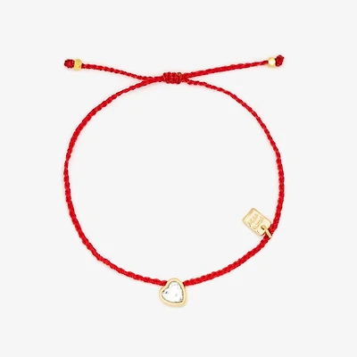Heart Bead Bracelet- Red