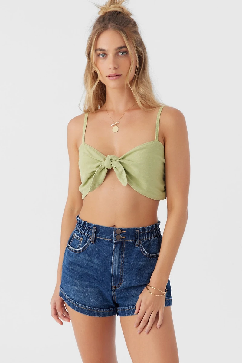 Lea Tie-Front Crop Top