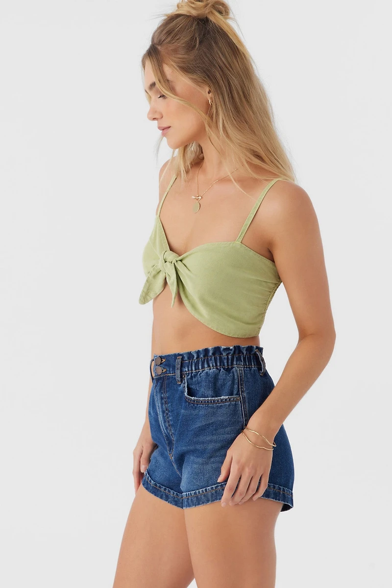 Lea Tie-Front Crop Top