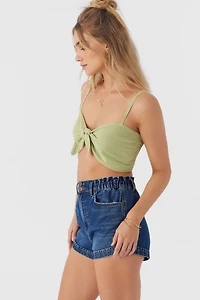 Lea Tie-Front Crop Top