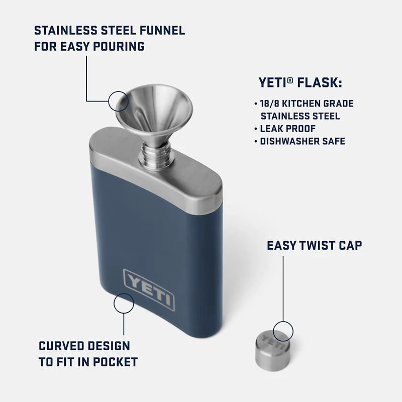 Flask 7oz.- Navy