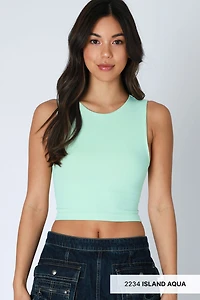 Clean Line Crew Neck Crop Top