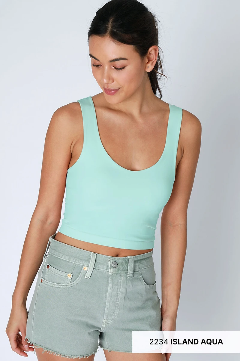 Clean Line Racerback Crop Top