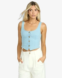Sunwashed Denim Vest Top