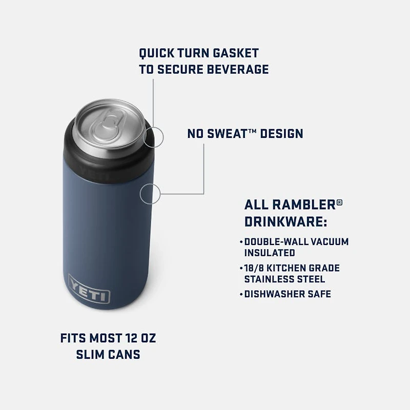 Slim Can Cooler 12oz- Navy