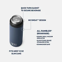 Slim Can Cooler 12oz- Navy