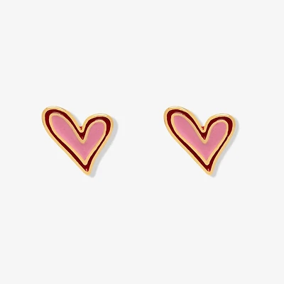 Enamel Abstract Heart Earrings