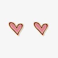 Enamel Abstract Heart Earrings