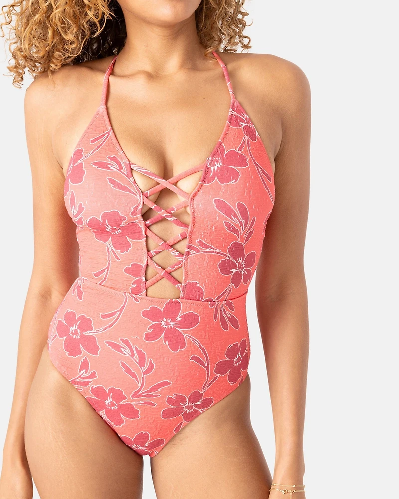 Garden Twirl Plunge  One Piece