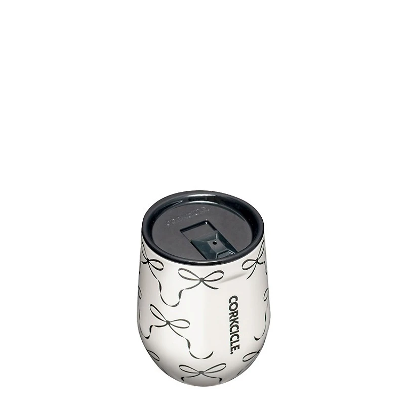 Stemless 12oz.- Black Bows