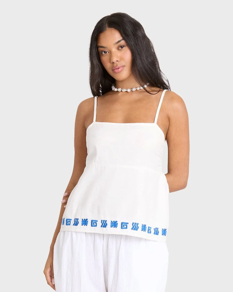 Sun Stamp Woven Tank