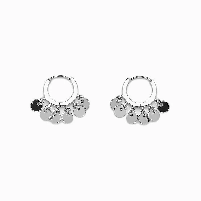 Mini Coin Huggie Earrings