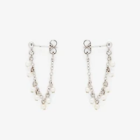 Pearl Chain Wrap Earrings