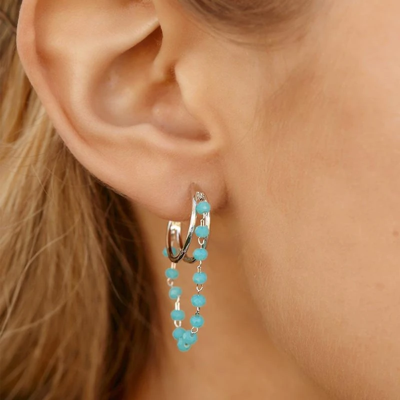 Neon Chain Hoop Earring