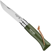 Opinel No.8 Stainless Steel Khaki Beech Wood with Lanyard (1703)