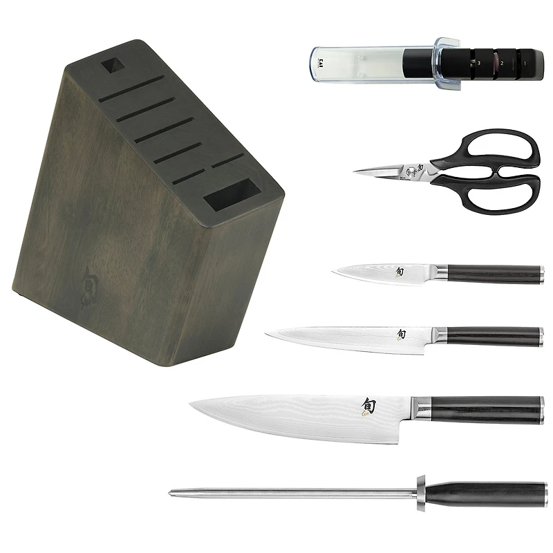 Shun Classic 7Pc Block Set with Sharpener - HOK Exclusive (DMS0720)