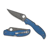 Spyderco Sprint Run Stretch 2 XL Blue Nishijin Glass Fiber Damascus (C258GFBLP)