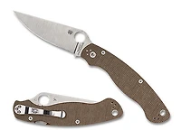 Spyderco Military 2 Micarta Brown PlainEdge (C36MPCW2)
