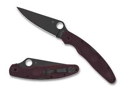 Spyderco Police 4 Burgundy Lightweight Black (C07BGBKP4)