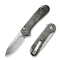 CIVIVI Button Lock Elementum II Damascus Blade (C18062P-10)