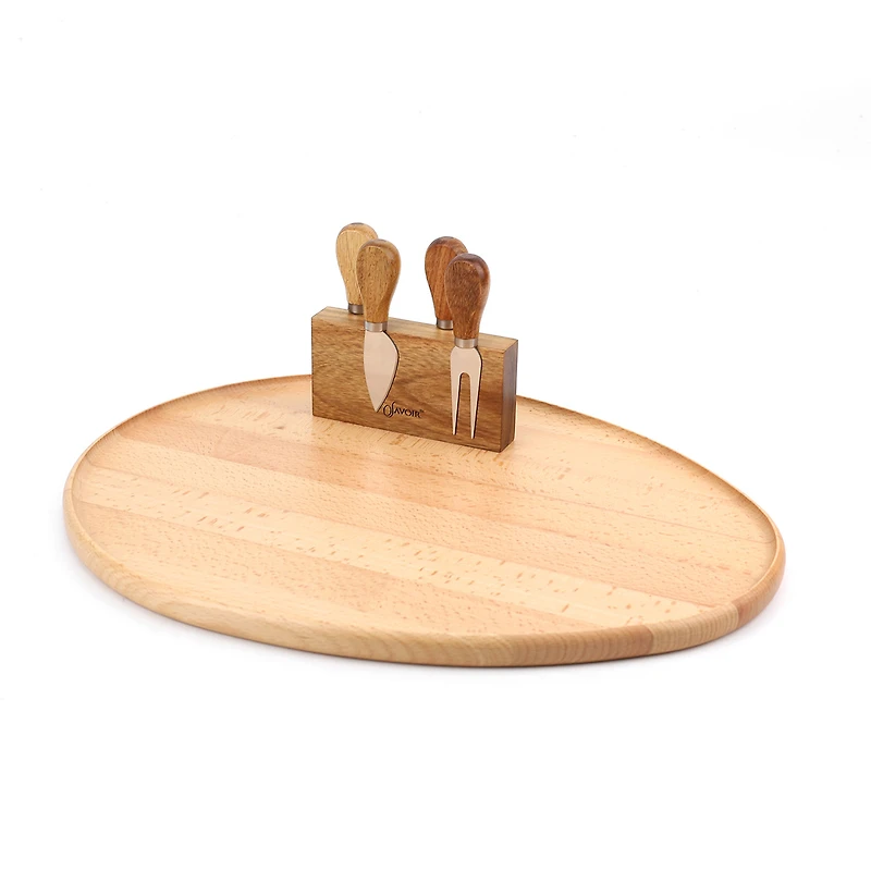 Savoir Magnetic Cheeseboard & Knife Set 4pc (SVCHSB-4)