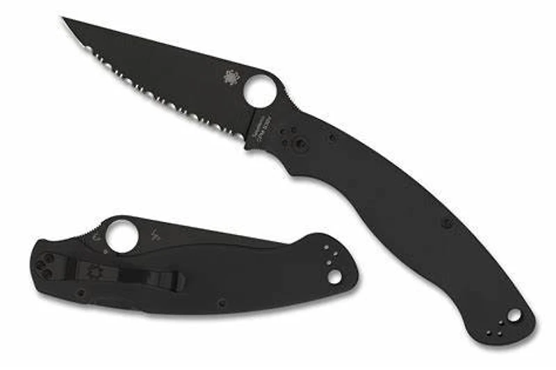 Spyderco Military 2 Black Blade G10 Black Serrated (C36GSBK2)