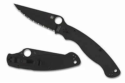 Spyderco Military 2 Black Blade G10 Black Serrated (C36GSBK2)