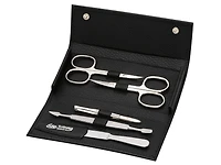 Erbe Soft Case 5pc Manicure Set Carbon Nickel Plated Black (9219)