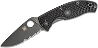 Spyderco Tenacious Black FRN Black Blade Combination Edge (C122PSBBK)
