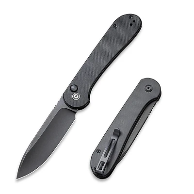 CIVIVI Button Lock Elementum Black G10 Black Blade (C2103A)