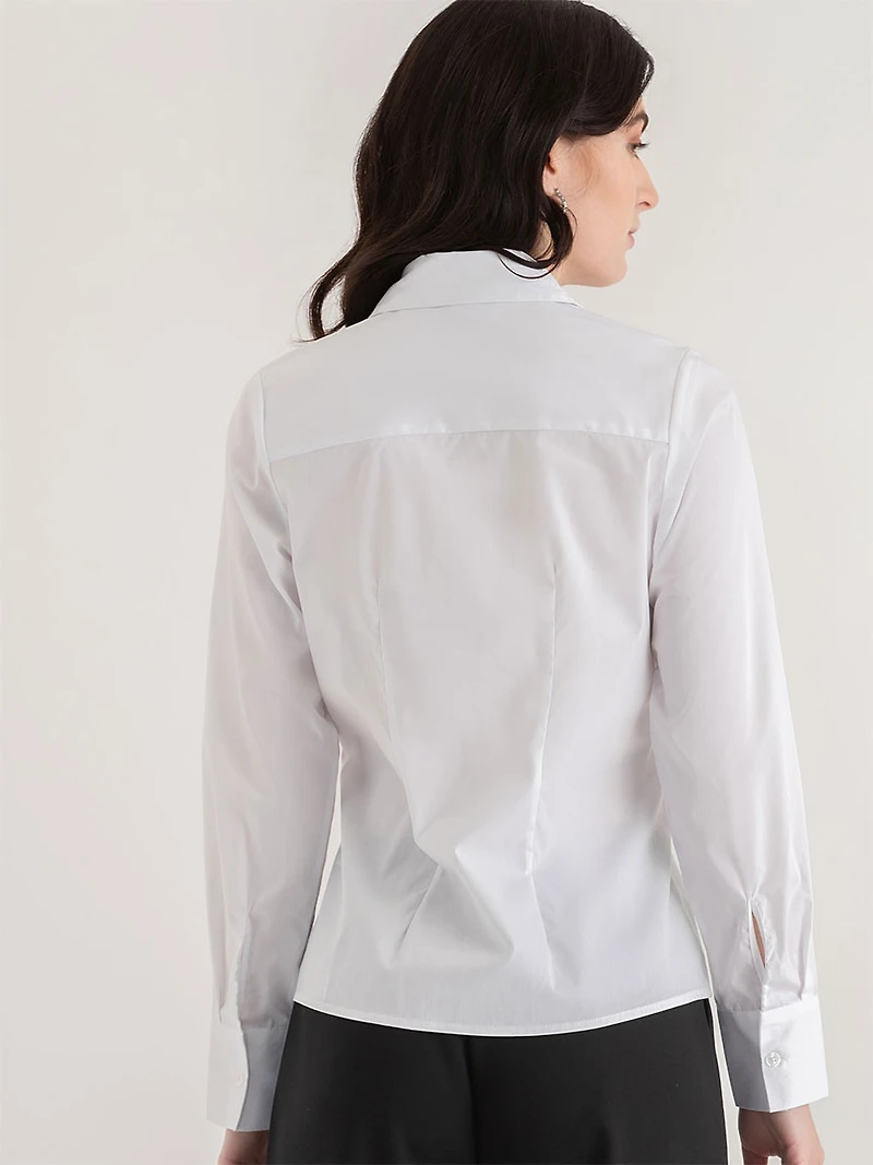 New Talia Fitted Collared Shirt Lucent White
