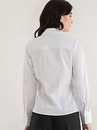 New Talia Fitted Collared Shirt Lucent White