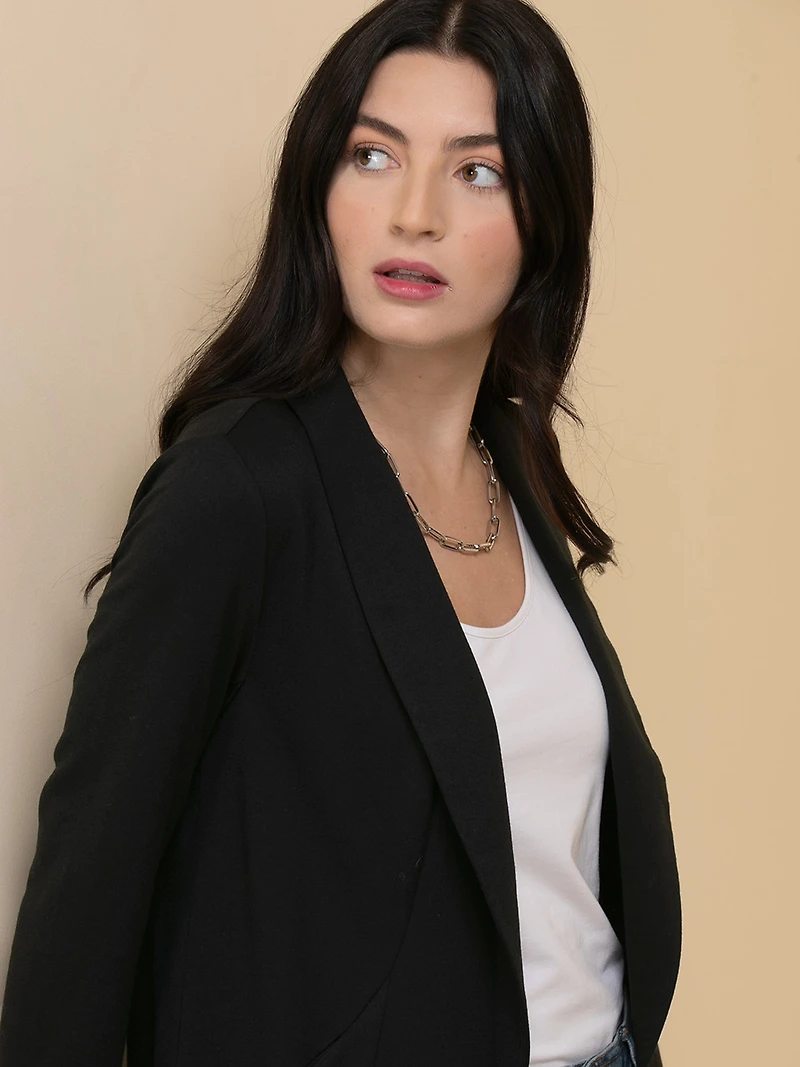 Terry Shawl Collar Cardigan Black