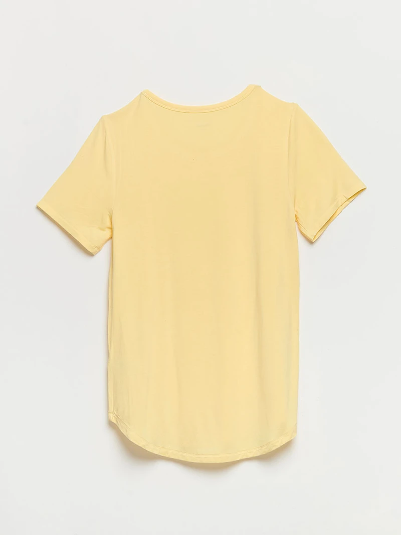 Scoop Neck T-Shirt Pale Banana