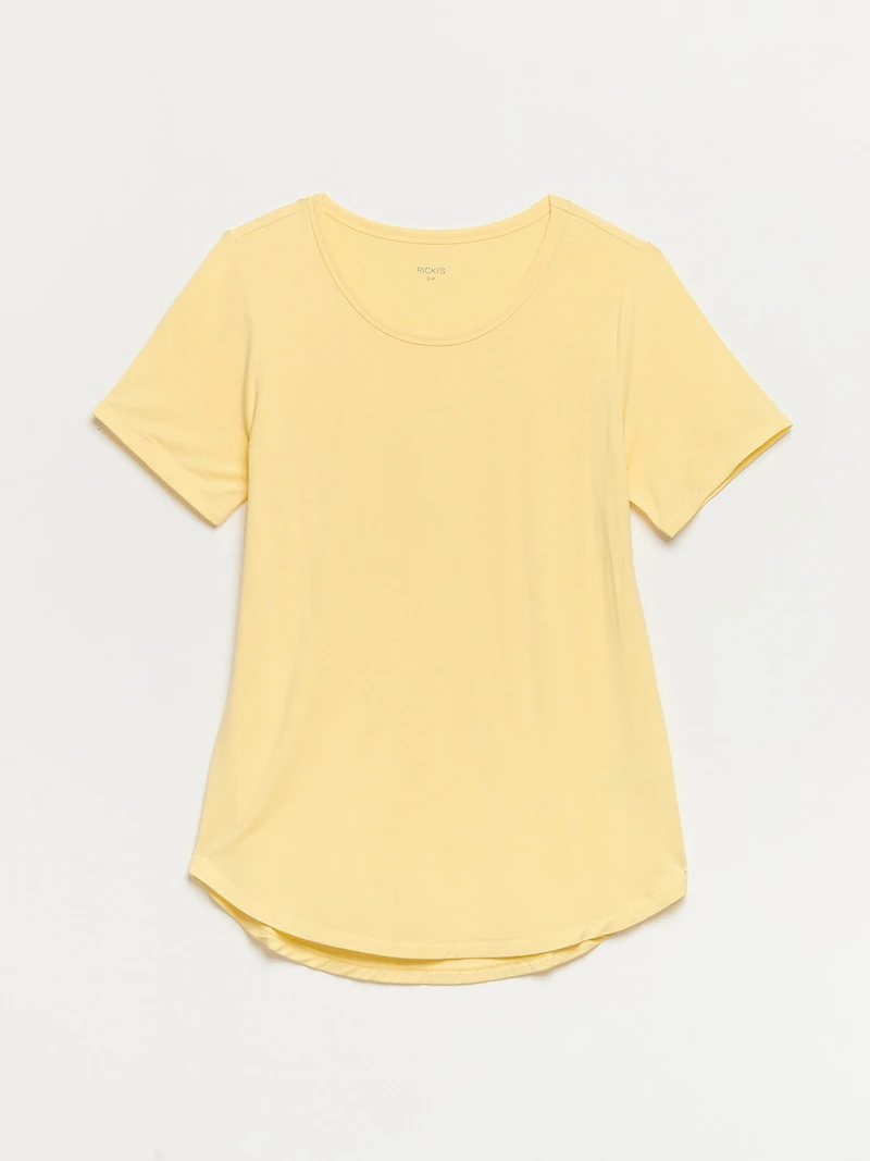 Scoop Neck T-Shirt Pale Banana