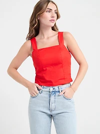Square Neck Poplin Tank