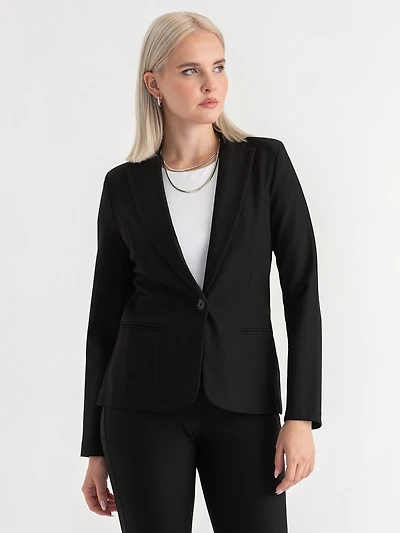 Oxford Classic Suit Blazer Luxe Ponte Black