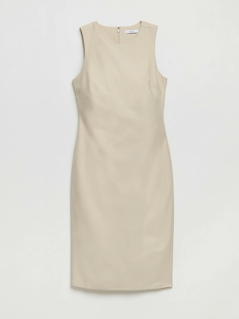 Celeste Pencil Dress Luxe Ponte Pumice Stone