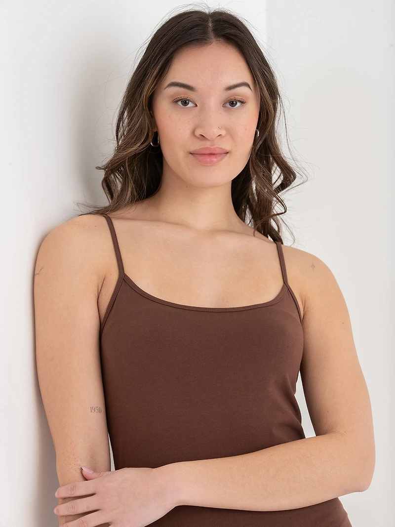 Long Length Strappy Cami Rocky Road