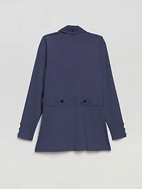 Side Tab Button Cardigan Crown Blue