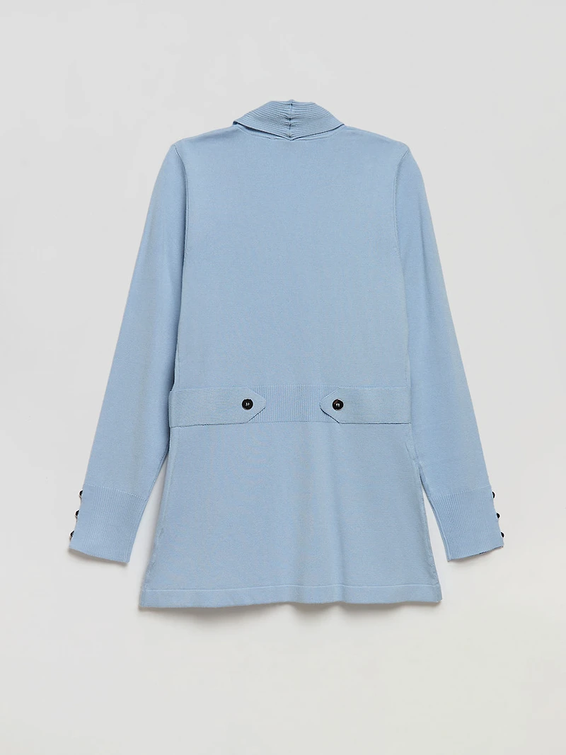 Side Tab Button Cardigan Kentucky Blue