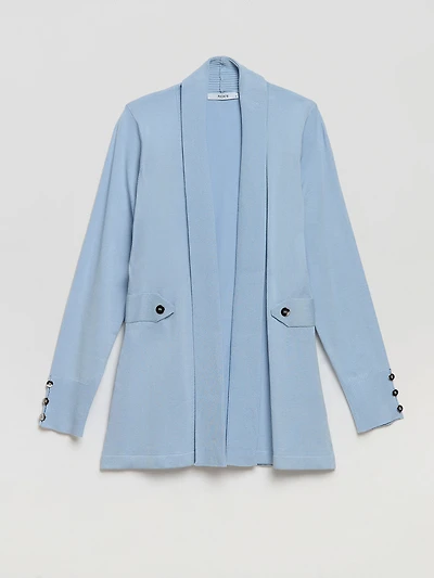 Side Tab Button Cardigan Kentucky Blue