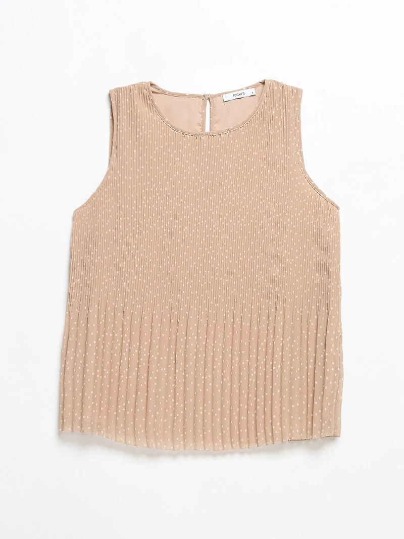 Release Print Sleeveless Blouse Doeskin Dot