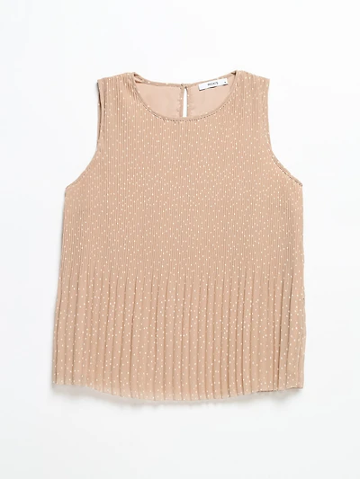 Release Print Sleeveless Blouse Doeskin Dot